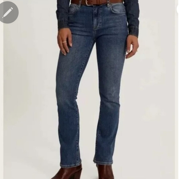 Tecovas High Rise Straight Jeans Womens Size 30 Dark Wash Blue Denim Rodeo NWOT - Picture 1 of 11